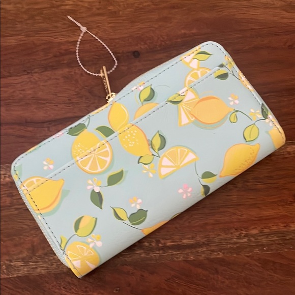 Trina Turk Handbags - NEW Trina Turk Blue and Yellow Citrus Wallet